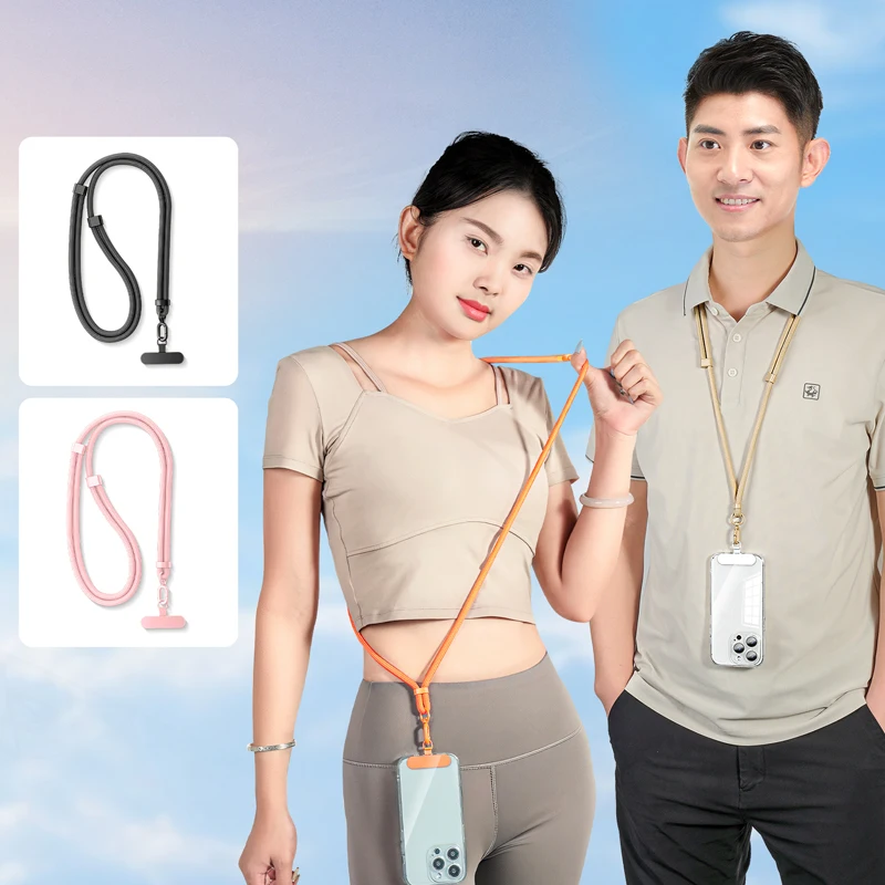 Universal Adjustable Chain Polyester Mobile Phone Lanyard with iphone Tether Patch Crossbody Neck Strap for Cell Phone Use Pack of 10 - Image 3