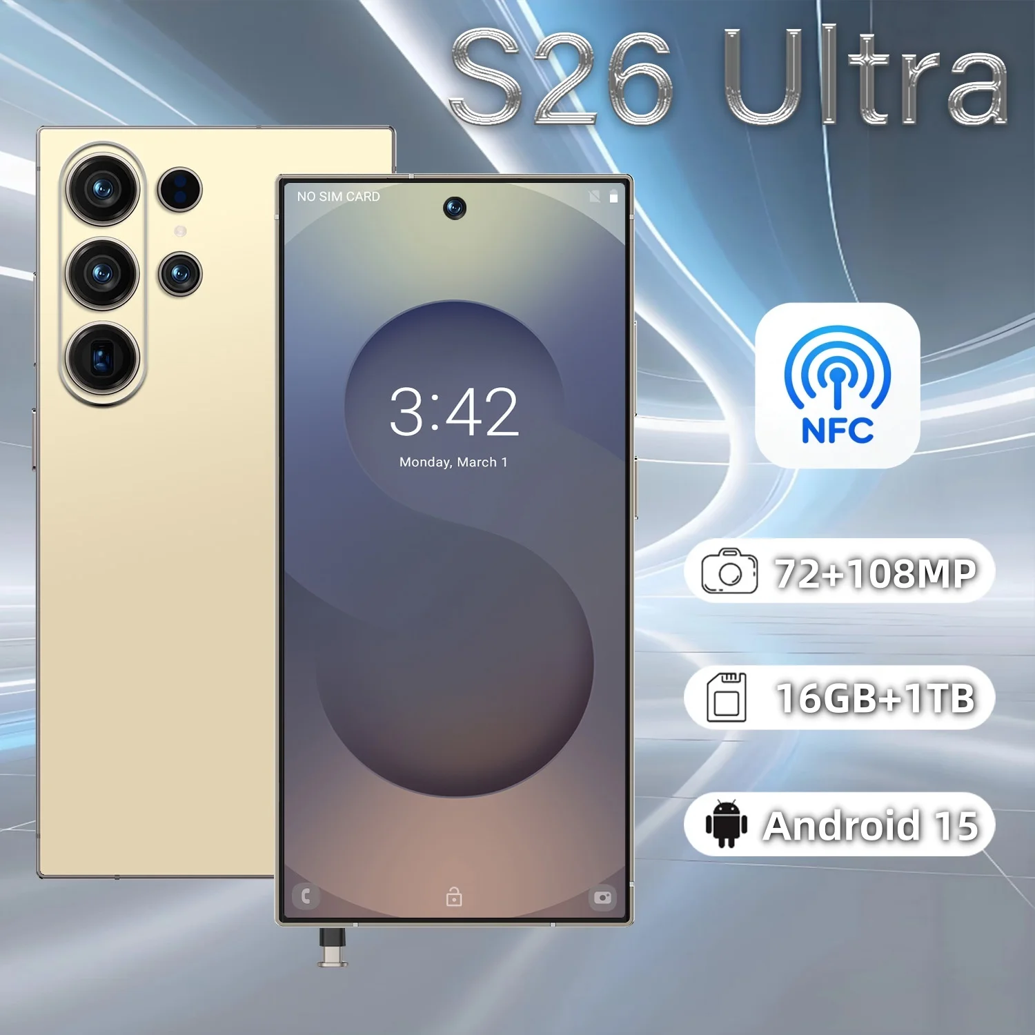 Large Battery New High Quality Mobile Phone S26 ultra 16GB + 1TB 5G NFC Smartphone 7.3inch Screen Mobile Phone - Image 3