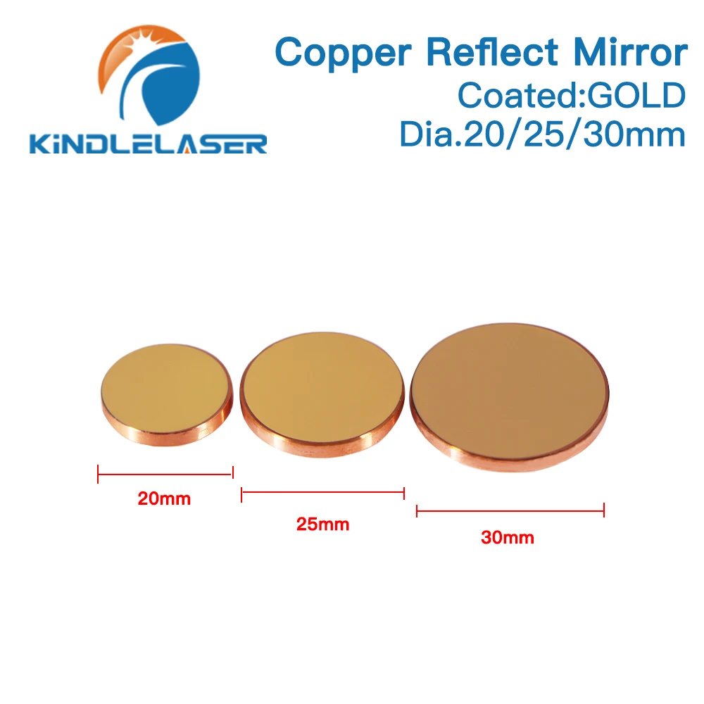 Copper Reflector Mirror Dia. 20/25/30/38.1mm Thk 3mm for Laser Cutting Engraving Machines Co2 Laser Lens - Image 4