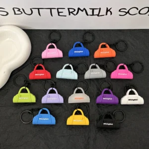 Mini Yoga Bag Pendant Silicone Keychains Multi-Color Handbag Pendant Key Rings Fashion Bag Charms Trendy Gifts for Women & Girls Pack of 20