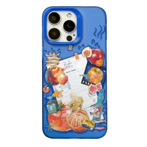 Vibrant Fruit Market Collage Case 15 14 Pro Max, Shockproof Hard Cover with Lens Protection for iPhone 16