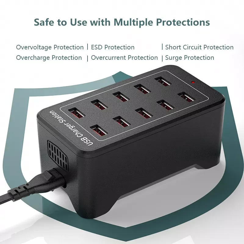 Phone Charging Station 5V 10A USB Ports Power Adapter Charger Adapter 10 Port for Mobile Phone Multifunction Chargers - Image 4