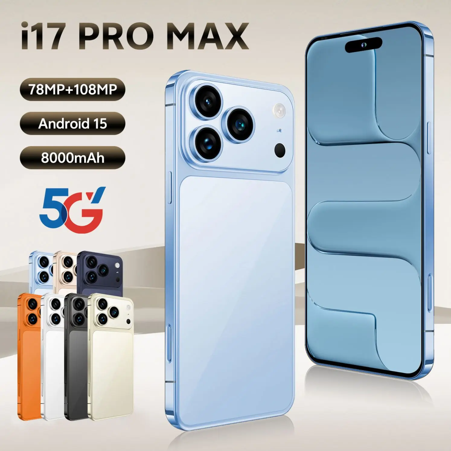 I 17 Pro 5G Smartphone 108MP Triple Camera 12GB+512GB 6000mAh Fast Charge Version Cross-Border Hot Selle - Image 4