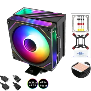 QiuzAim Desktop Computer 1150/2011 Silent ARGB CPU Fan AM4/B85 Prism 4 Heat Pipe X79/x99 Heat Sink 120mm Luminous PWM/1700/1366