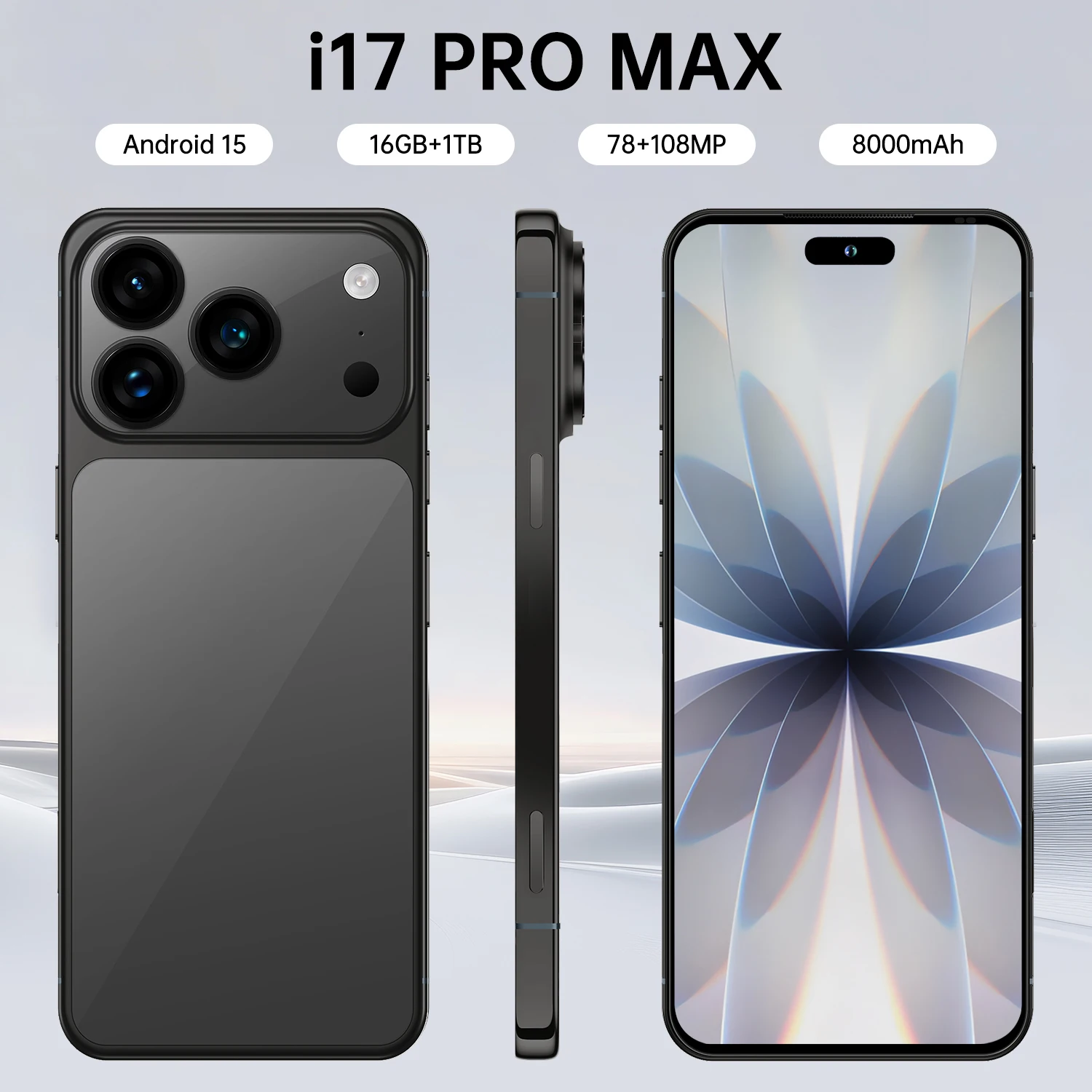 New I17 Pro Max 5G Smartphone 90Hz6.9-inch HD Display 108MP Rear Camera 16GB+1TB Storage Deca-core Snapdragon 800 Series - Image 3