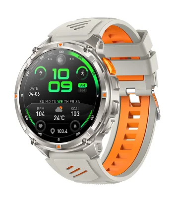 HT33 Adults Bluetooth Smart Watches 1.7" 360*360 IPS Display IP68 Waterproof Level Black Silver 1100mAh Sports Tracker - Image 3