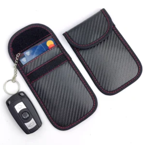 Wholesale Carbon Fiber Anti-Hacking Car Key RFID Signal Blocking Protector Pouch, Case Blocker Faraday Bag for Car Key Fob Pack of 10