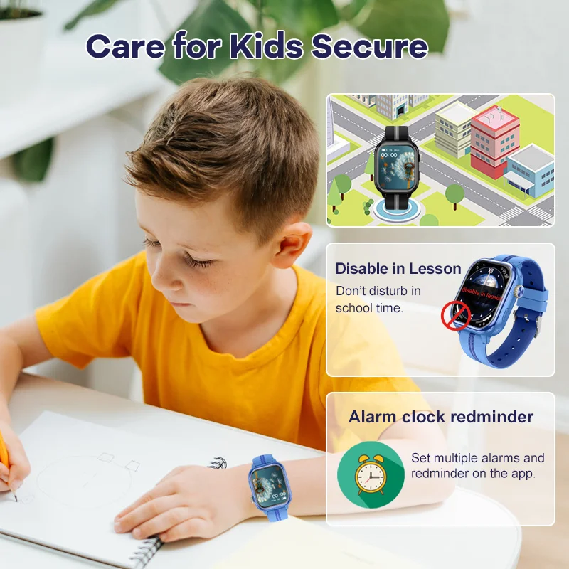 D52 Watch with AI Face Unlock Big Memory More APP Downloads HD Rotate Camera GPS WiFi Location 4G 5G Network Two Way Call Pack of 2 - Image 4