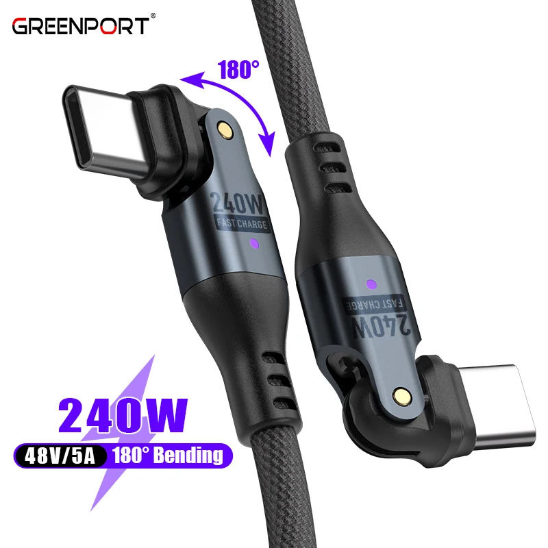 48V/5A Fast Charging Type-C Cable | Pd 240w USB C to Type C Phone Laptop Quick Charger Cable 180 Bending - Image 2