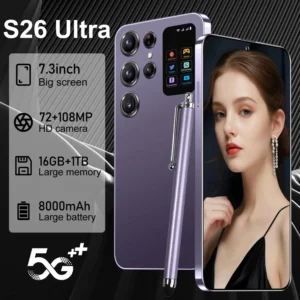 Trending Unlock S26 Ultra 5G Smart Mobile Phone 7.3-inch HD Screen 16GB RAM+1TB Storage Deca Core Processor