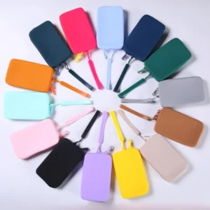 Portable Fashion Unisex Silicone Storage Bag Zipper Closure Multifunctional Waterproof Coin Purse for Lipstick Bank Card Key