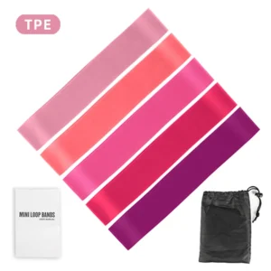 Yoga & Fitness TPE Elastic Ring Pink Set With Storage Bag Deep Squat Hip Lifting Mini Loop Bands Pink Set Tension Ring