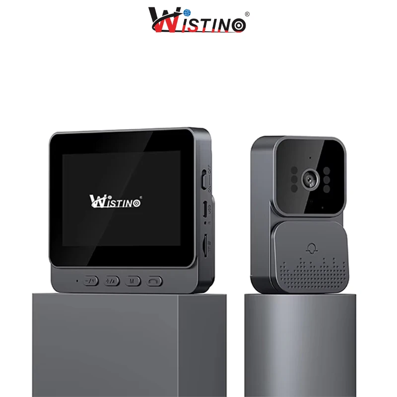 Wistino Two Way Audio Door Bell Camera 1080p Night Vision Battery Plug and Play Smart Video Intercom System