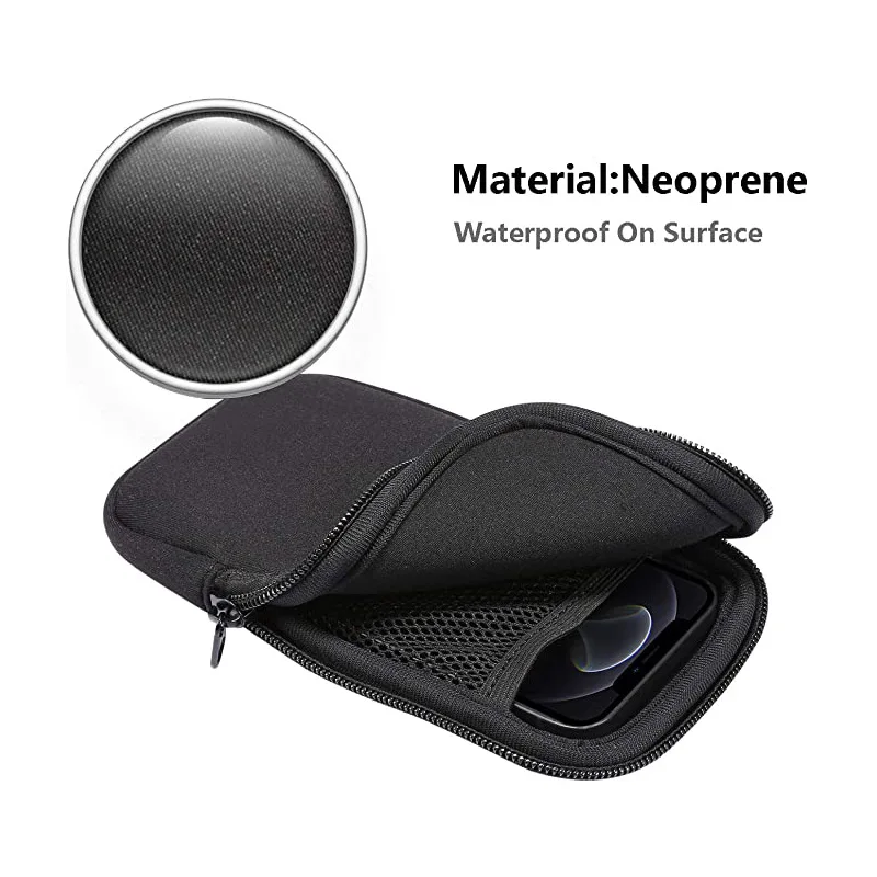 Universal Neoprene Zipper Mobile Phone Bag 16 15 14 13 12 Pro Max Samsung Xiaomi Shockproof Cellphone Storage Bag for iPhone 17 Pack of 10 - Image 4