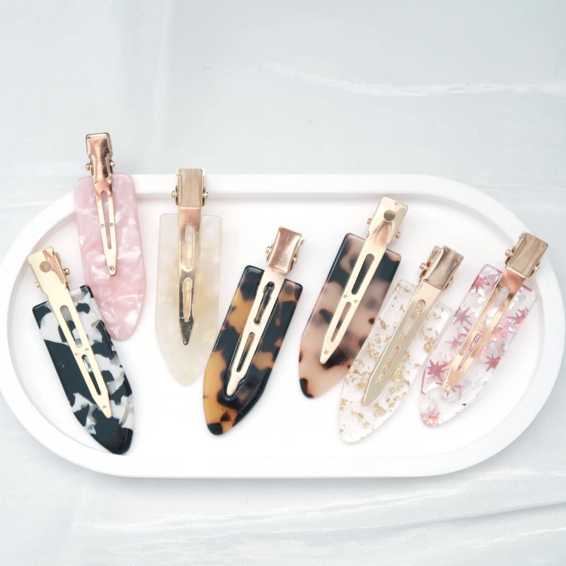 SAIYII Custom logo Mini Metal Cellulose Acetate Hair Clip Set Fashion Pink Handmade Clips Hair Accessories for Girls - Image 4