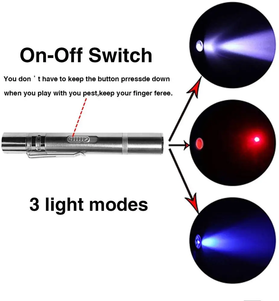 Durable Usb Rechargeable Laser Custom Electronic Pet Funny Interactive Cat Toy Laser Funny Cat Pen Metal Persian Cats Kittens Pack of 10 - Image 4