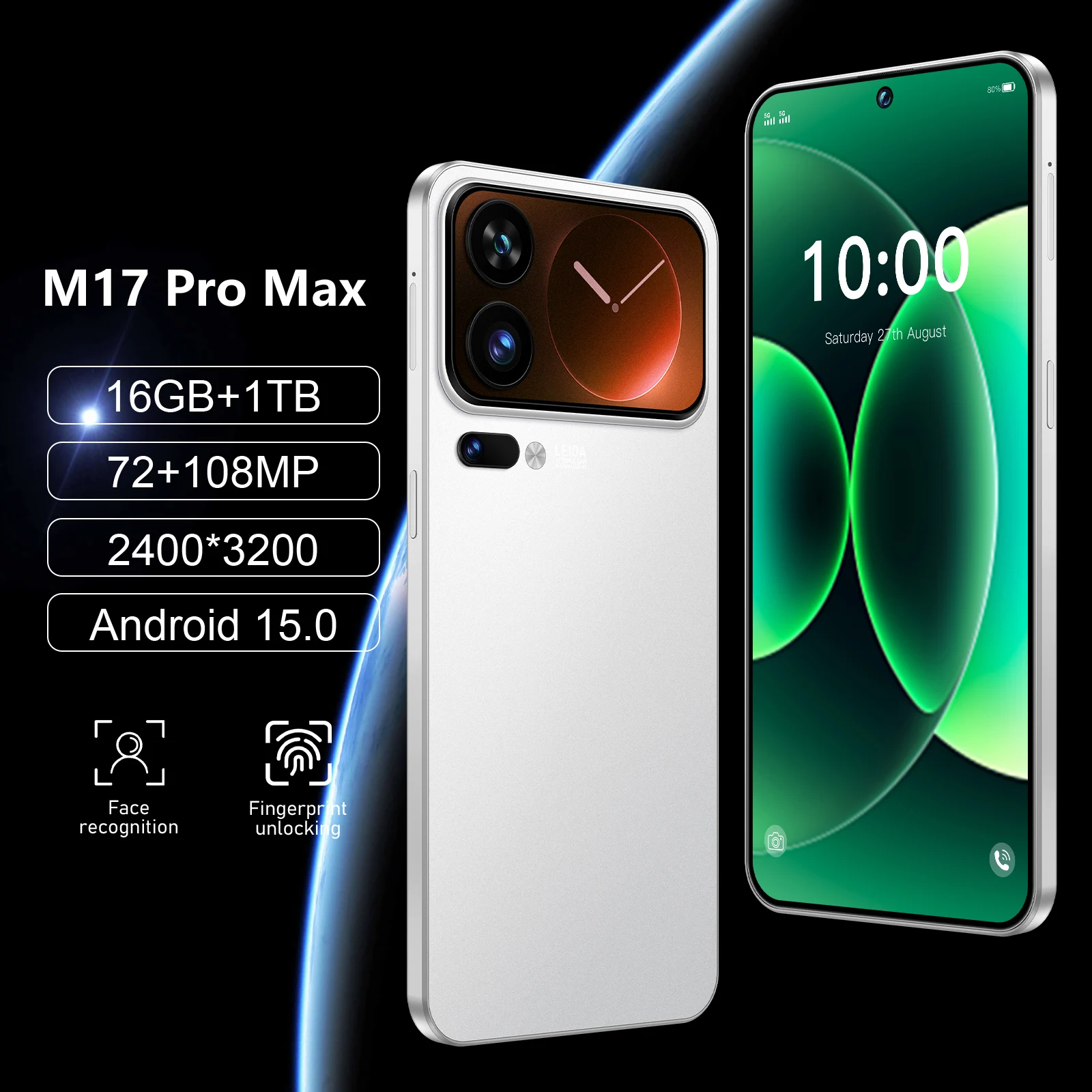 M 17 Pro Max Phone Smartphone With Large Battery Mobile Phone With Features