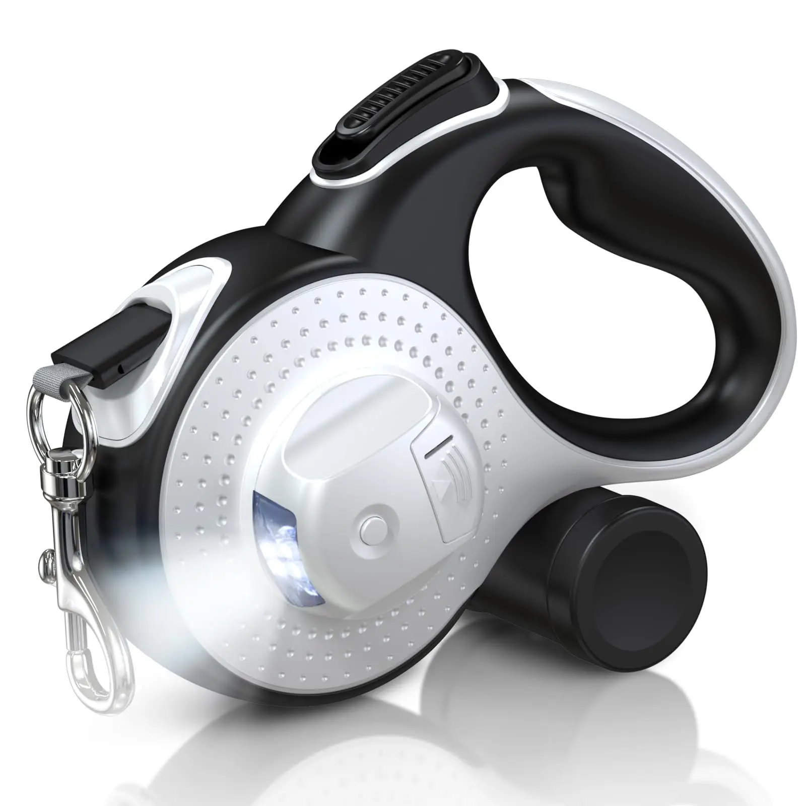 Factory Top Seller Custom Logo Nylon Pet Accessories Automatic Retractable Led Light Dog Walking Leash With Poop Bag Wholesale Pack of 10