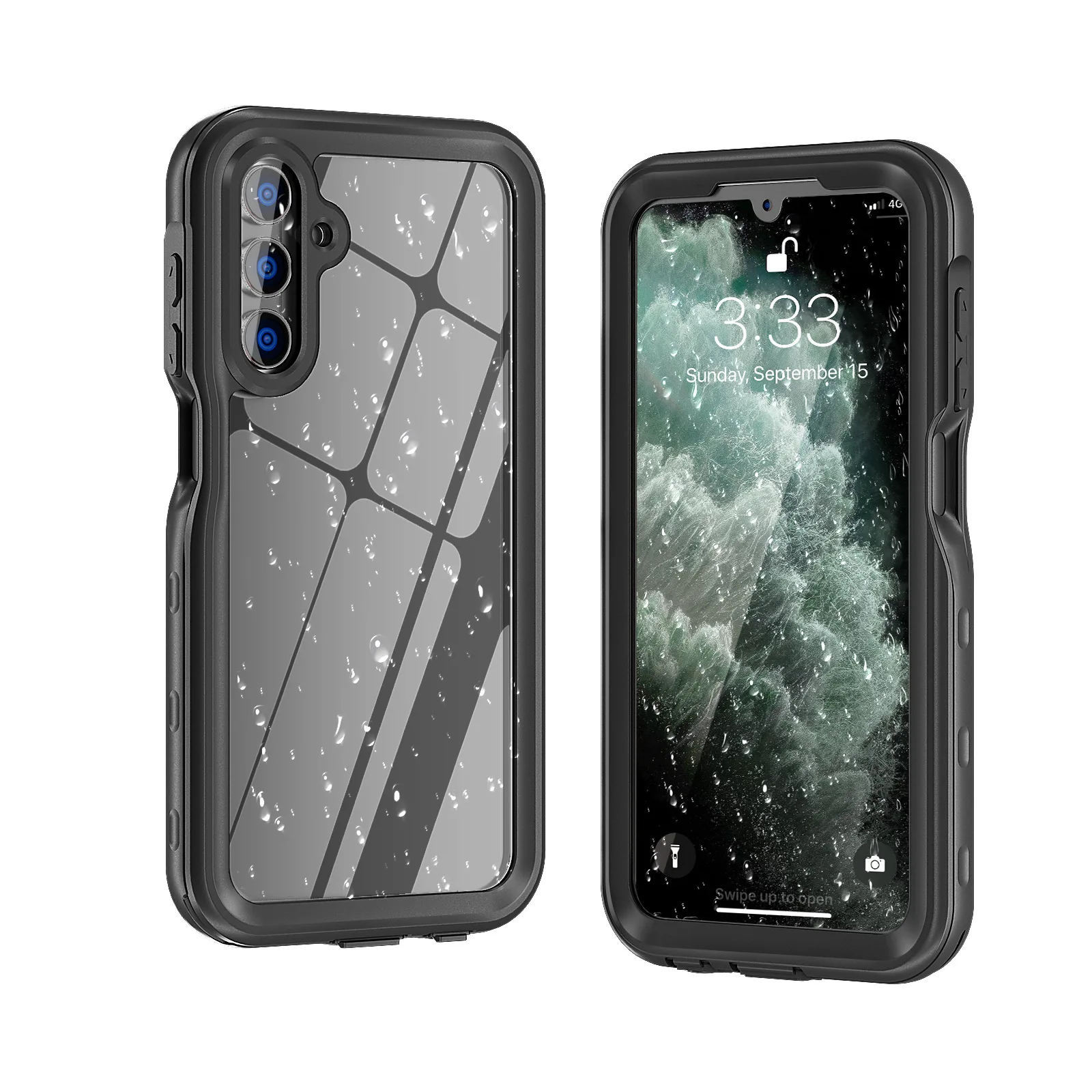 Waterproof Rugged Shockproof Tpu Pc Rubber Silicone Mobile Case with Strap Screen Protector 15 14 13 12 11 for iphone 16 Pack of 10