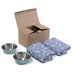 New 2PCS 860ml Stainless Steel Pet Bowls with 2pcs 70*100cm Washable Pet Pee Pad Reusable Pet Feeding Set for Cats and Dogs Pack of 2
