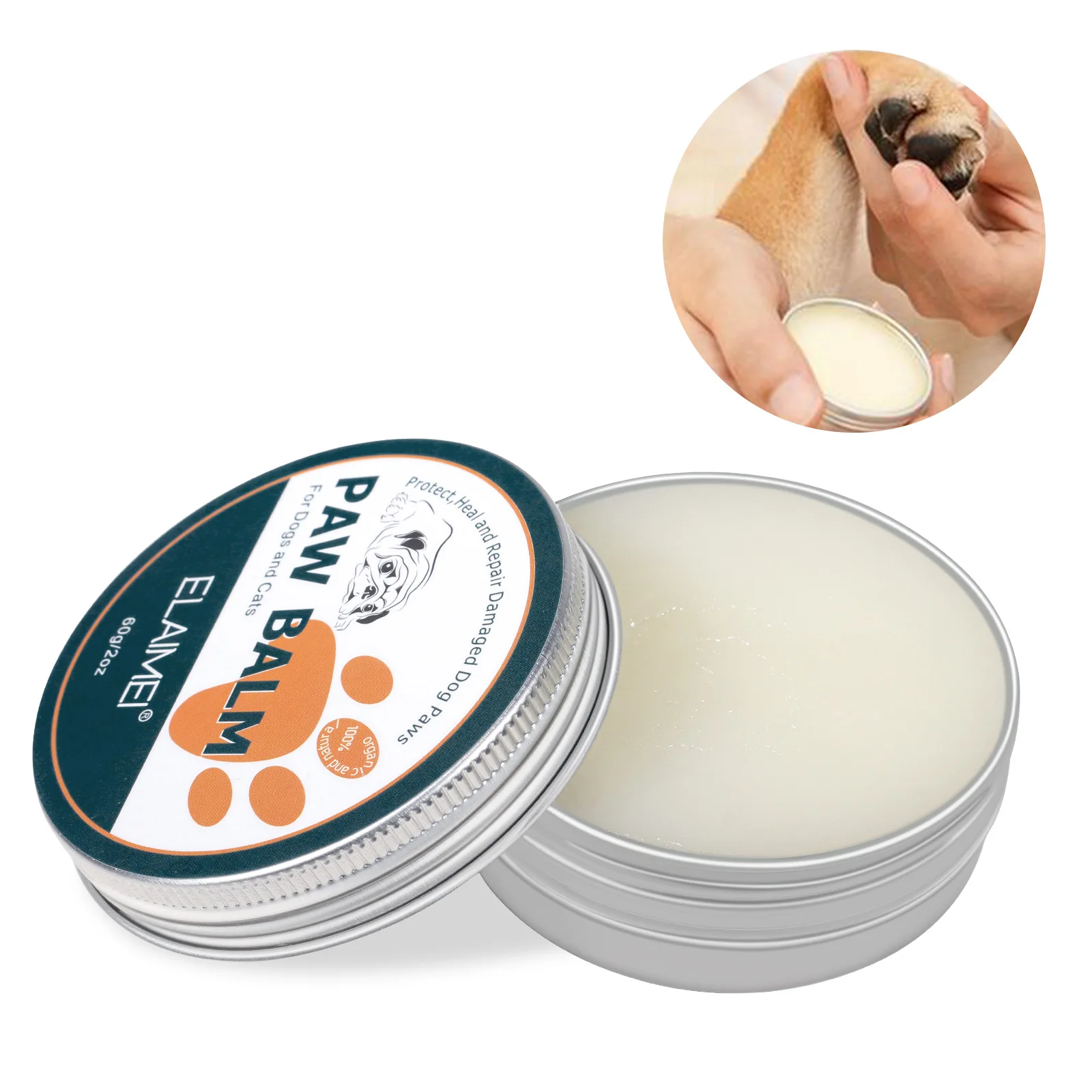 Custom Logo Organic Vegan Dogs Cats Paw Hydrates and Damaged Protects Repairing Cream Ointment Soother Nose Paw Balm for Pets Pack of 10 - Image 2