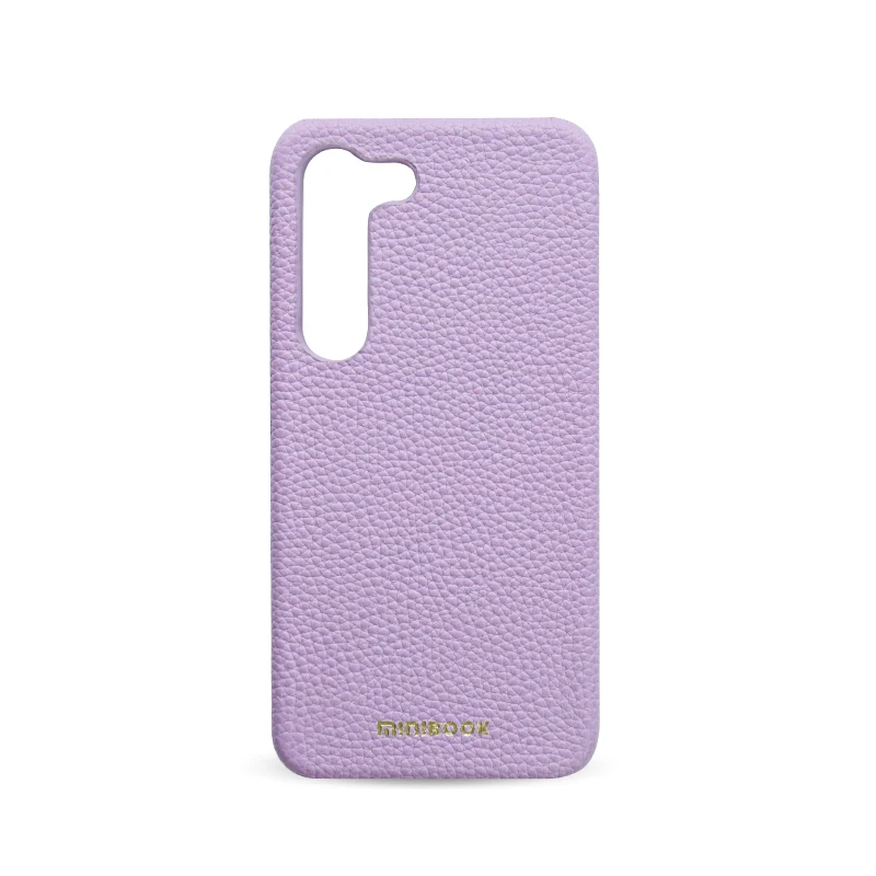 Custom Luxury Phone Back Cover Shockproof Pebble Genuine Leather Case for Samsung galaxy S23 Ultra