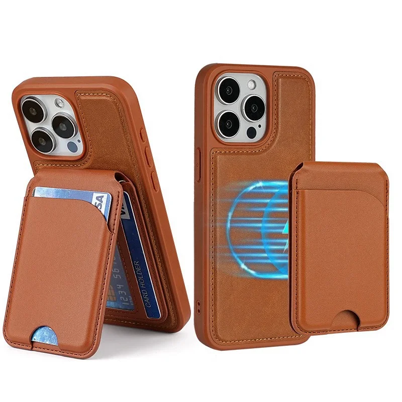 Phone Wallet Back Phone Mobile Cover Magnetic Leather Wallets case 16 15 14 for apple Wallet for iphone 17 Pack of 10