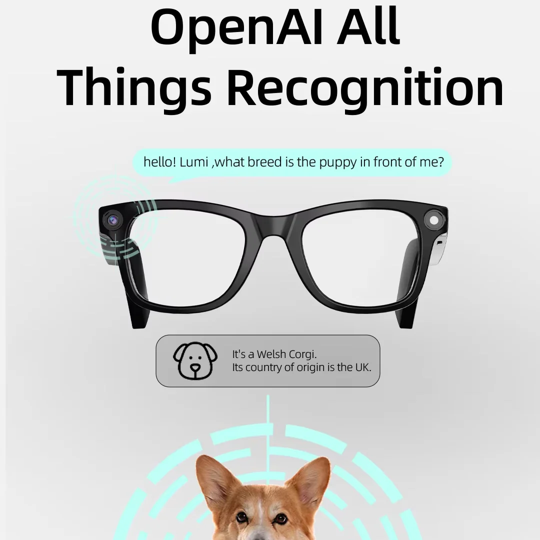 AI Smart Wearable 8MP Video Camera Glasses with Bar Design Smart Eye Glass with Camera Accessory Warranty Pack of 2 - Image 4