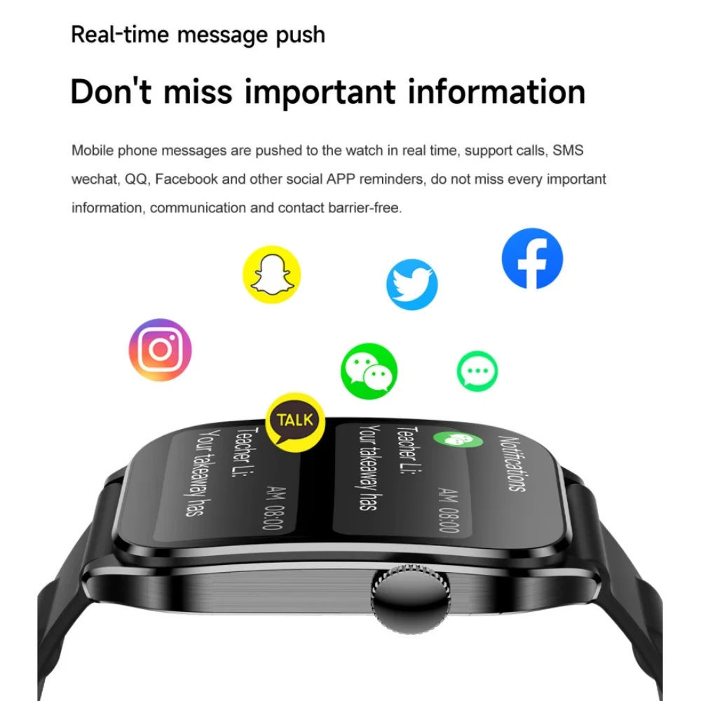 New T2 Smart Watch BT Calling Breathing Training Multiple Sports Modes Message Reminder Health Monitoring Voice Assistant - Image 3