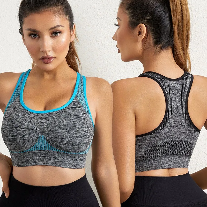 Women's Quick-Drying Shockproof Fitness Yoga Vest No Steel Ring Gathering Bra Sports Underwear Running-Factory Wholesale Adults Pack of 2