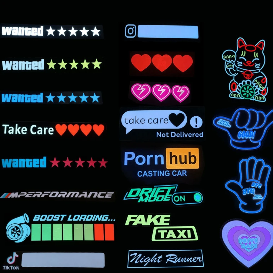 RICHSHINING EL Car Sticker Light up Window Electronic Luminous Sticker Glowing in the Dark Led Light Panel for Car Window - Image 2