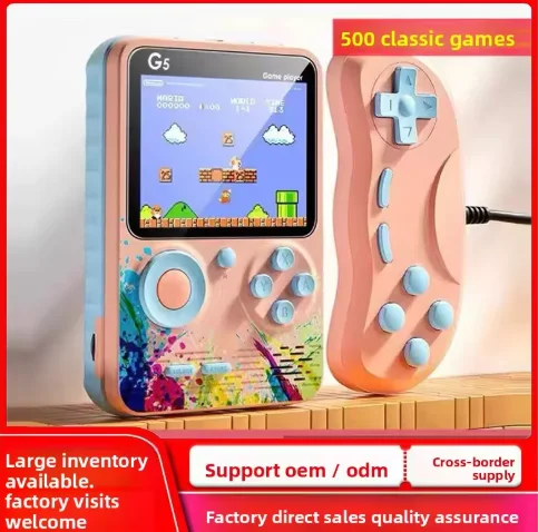 Classic Retro Game Console Model G5 500-in-1 System Color Display Two Player Use Pack of 5 - Image 2