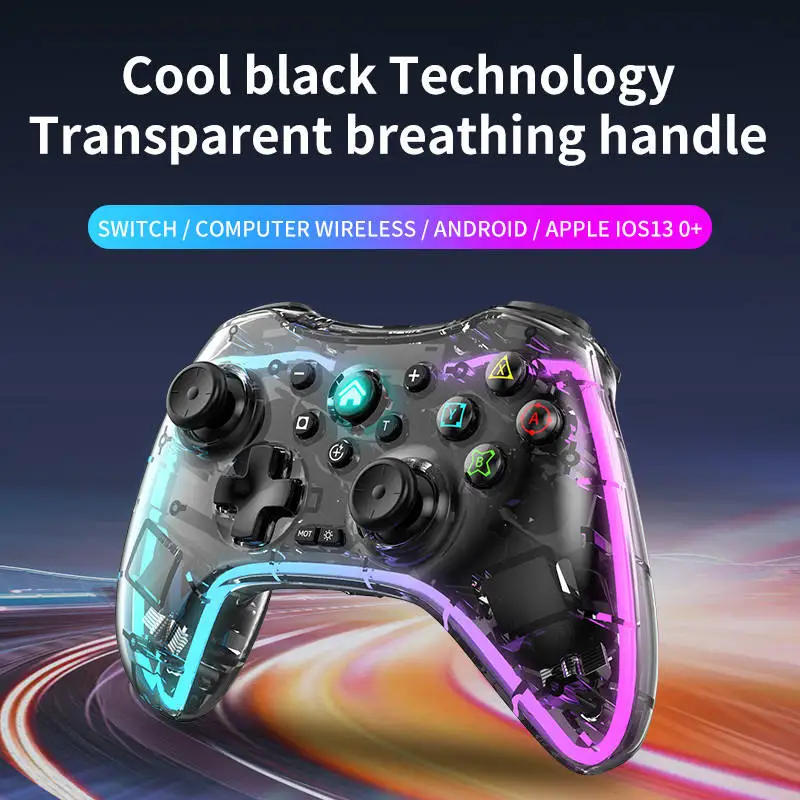 New Model Switch Game Controller Transparent Luminous Controller RGB Android Controller - Image 3