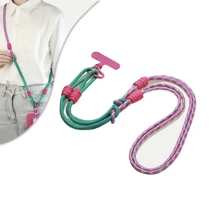 New 3-in-1 Adjustable Anti-Lost Polyester Phone Lanyard Shoulder Neck Wrist Strap and Round Rope Chain for Mobile Phones Pack of 10