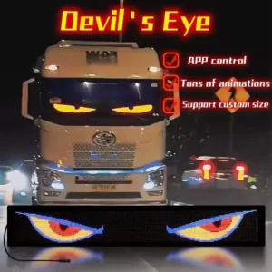 LOY Car Back Led Display Screen Scrolling Devil Eyes Led Sign Flexible for Truck Windshield of Different Sizes