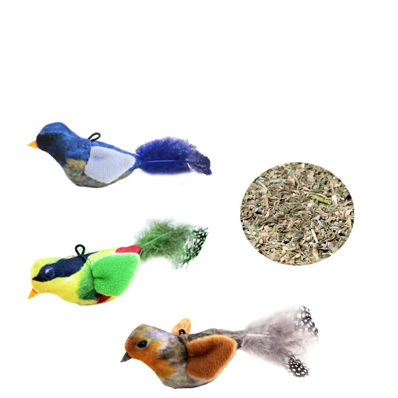 High Quality Lifelike Interactive Cat Bird Toys Feather Squeaky Calling Sound Catnip Durable Hanging Retractable Cat Teaser Toys - Image 4