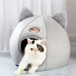 Custom Indoor Warm Soft Sleep Comfort Cute Cozy Plush Cat House Cat Cave Bed for Pets Sleep Pack of 2