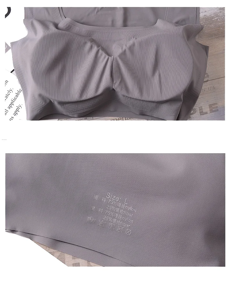 Push up Ice Silk Sleep Bra for Women Sexy Lingerie Seamless Unwired Ring Women Underwear Yoga Sports Bralette Pack of 2 - Image 2