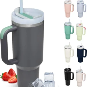 2025 New Eco-friendly 40 oz Rainbow Plate Tumbler Modern Style Leak-Proof Glowing Handle Mug Cup 40oz Tumbler Coffee Water Tea