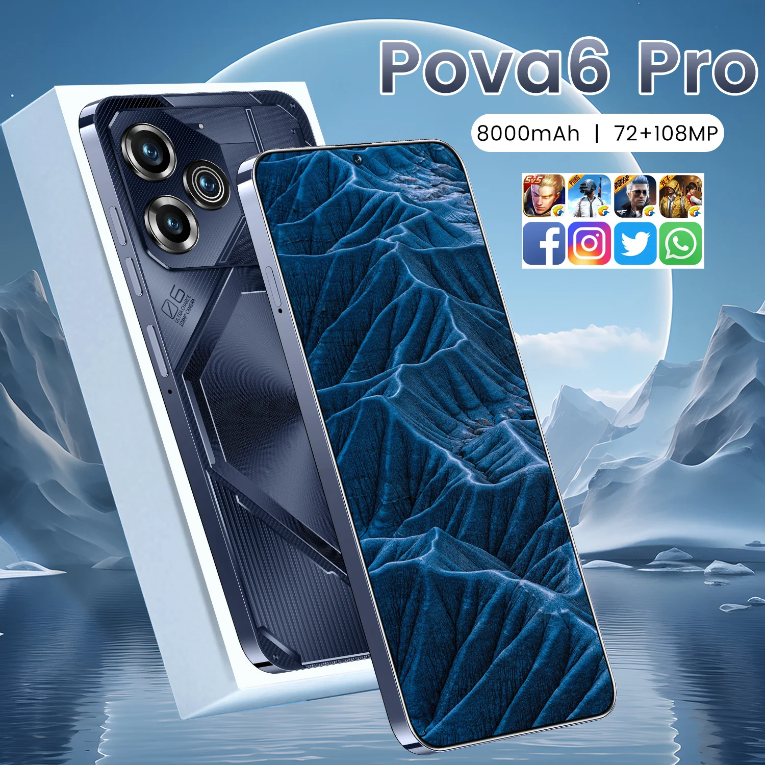 Pova 6 Pro Phone High Quality 16GB RAM 1TB Storage 5G Large Capacity Battery Dual SIM Screen Mobile Gaming - Image 2