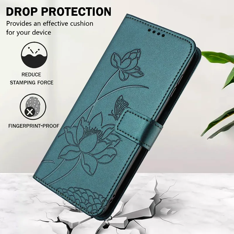 New Lotus Print Pattern Flip Wallet Case PU Case with Lanyard for Tenco Pova Slim 5G/Spark Go 5G (2025)/Pova 7 5G/Pova 7 Pro - Image 4