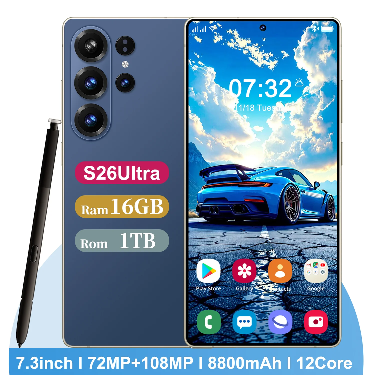 Durable Build S26 Ultra 5G Smartphone 16GB+1TB Storage Camera Unlocked Android Mobile Phone with Face ID Fingerprint Dual SIM - Image 4