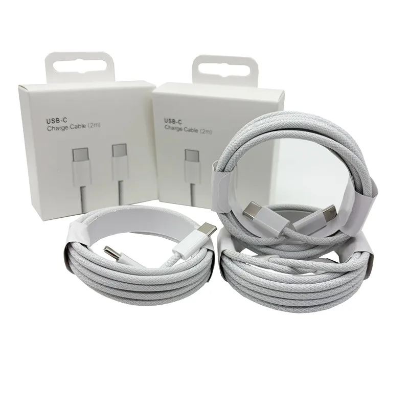 Wholesale 2M Nylon Braided 60W USB-C Fast Charger Cable 2M /16/17 Pro Max Type-C Charging Cable for Samsung Xiaomi for iPhone 15 Pack of 50 - Image 3