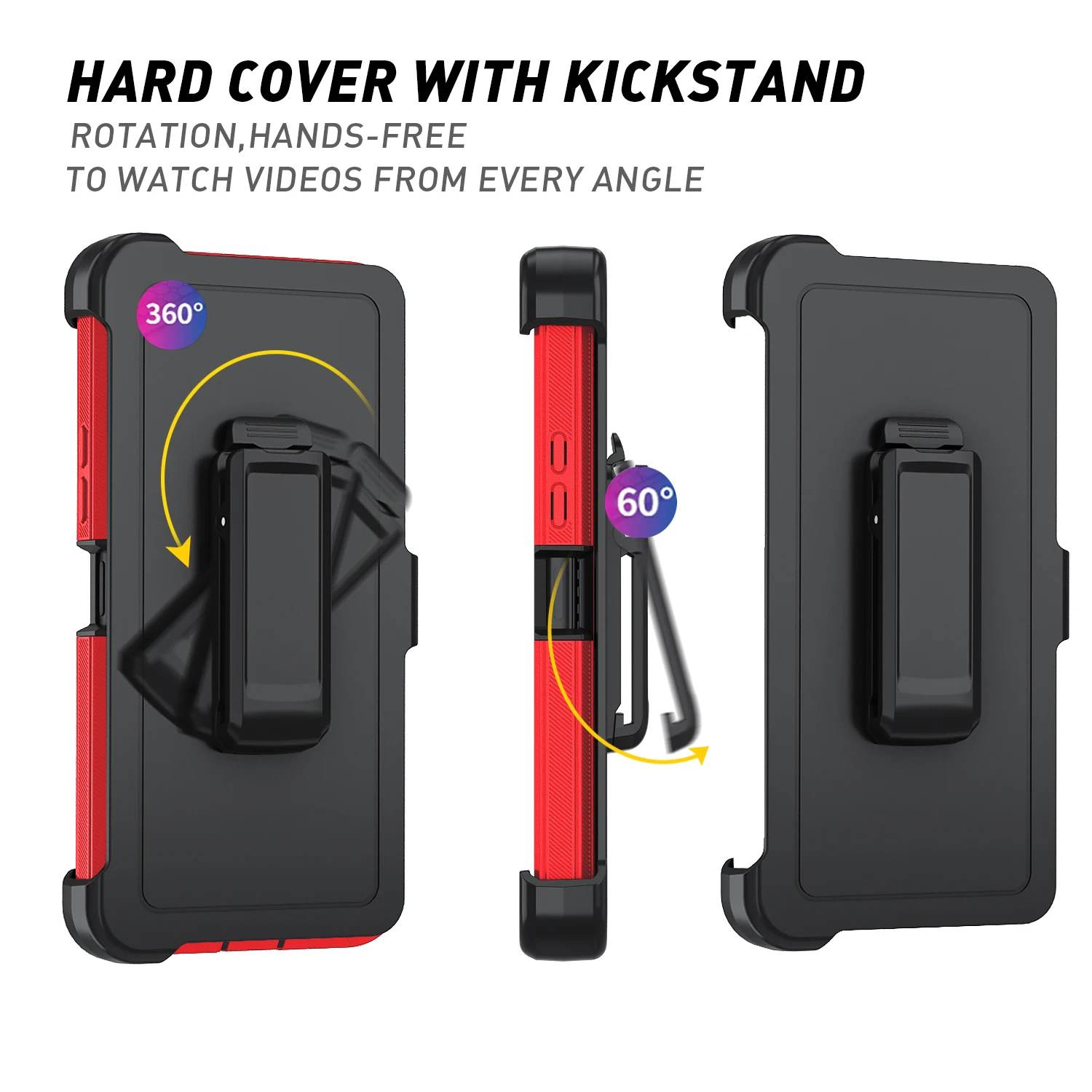 Heavy Duty Holster case for T-Mobile Revvl 8 Rugged Belt Clip Defender case Pack of 50 - Image 3