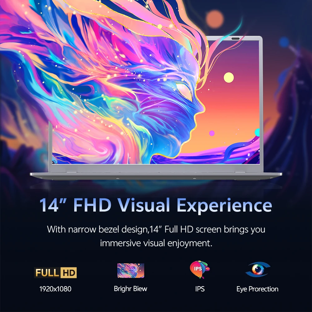 14'' Intel Notebook 6500Y 8GB+128GB Windows 11 Laptop Computer China Factory Cheap Gaming Laptop Computers Laptops and Desktops - Image 2