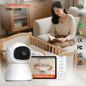 5" Display 720P Baby Phone Camera 2.4G Wireless Two-way Audio Nanny Feeding Alarm Temperature Sensor Baby Monitor 5 Inch Wifi