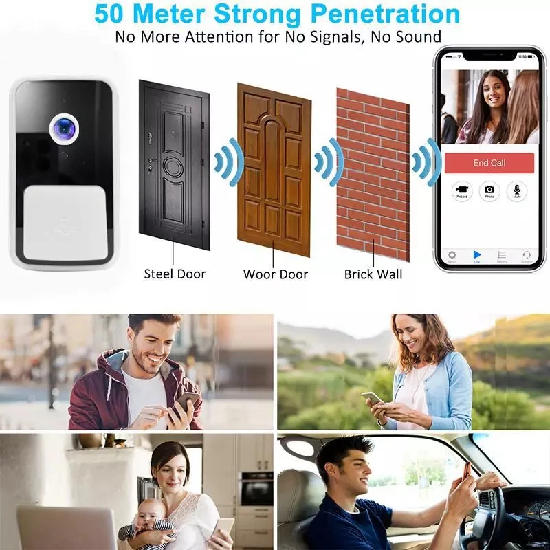 Remote APP Control Wireless Home Supervision Wifi Small Home Video Security Door Bell Camera M5 Smart Doorbell - Image 4