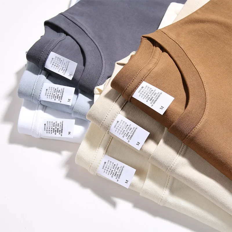 Top Ranking Plain Heavy Cotton Luxury Tshirt Unisex Custom Print logo Mock Neck Blank t Shirt Oversize Men's T-shirt for Men Pack of 2 - Image 4