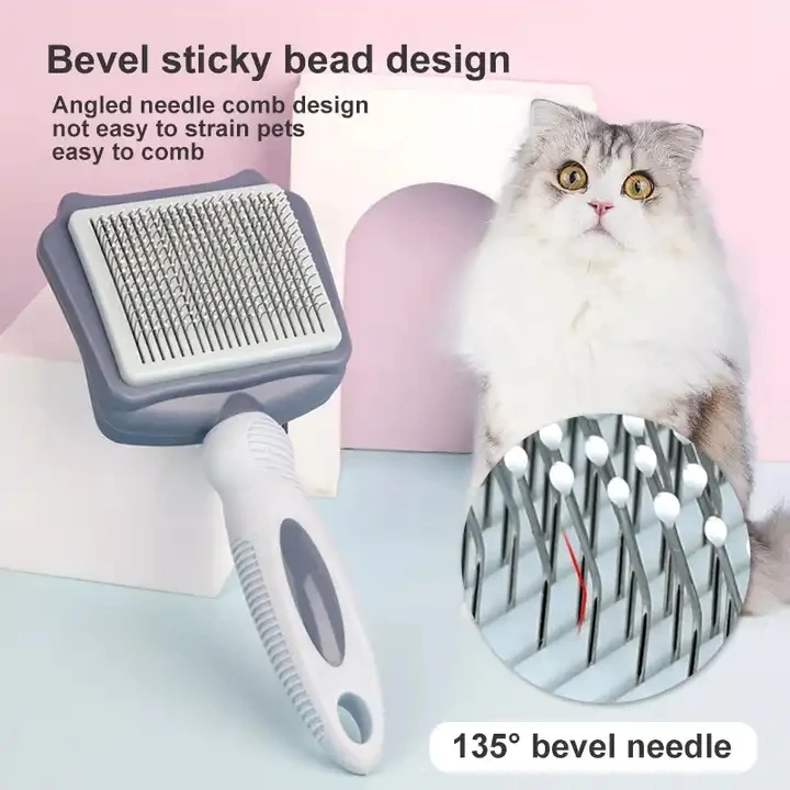 Factory Wholesale Customized Logo Self Cleaning Cat Pin Brush Dog Pet Grooming Slicker Brush Pack of 50 - Image 3