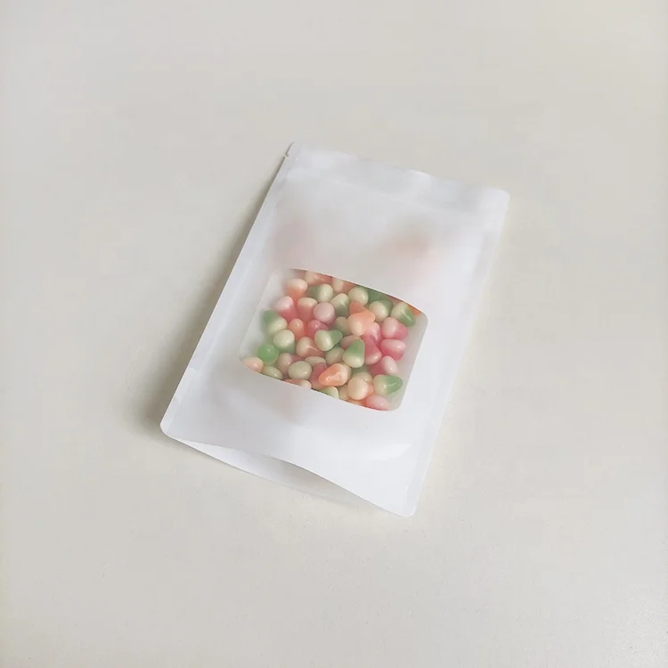 15x22 cm Various Sizes White Stand up Pouches Zip Lock Plastic Bags Doypack Packaging Bag with Window Pack of 200 - Image 3